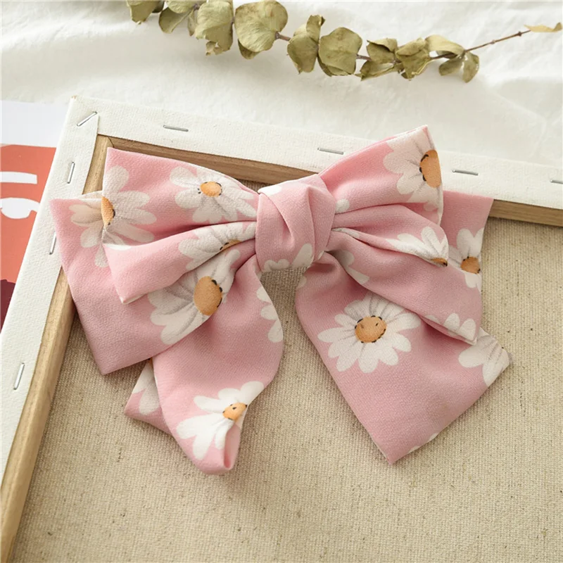 Заколки для волос с цветочным принтом и большим бантом женщин Свадебные невесты