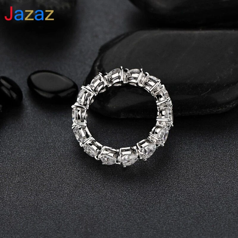 

Женское кольцо из серебра 100% пробы, с фианитами