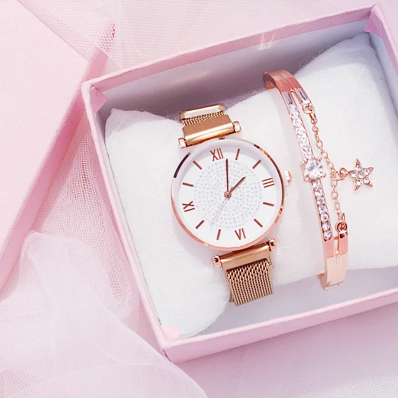 Женские часы браслет Подарочная коробка набор роскошные брендовые кварцевые