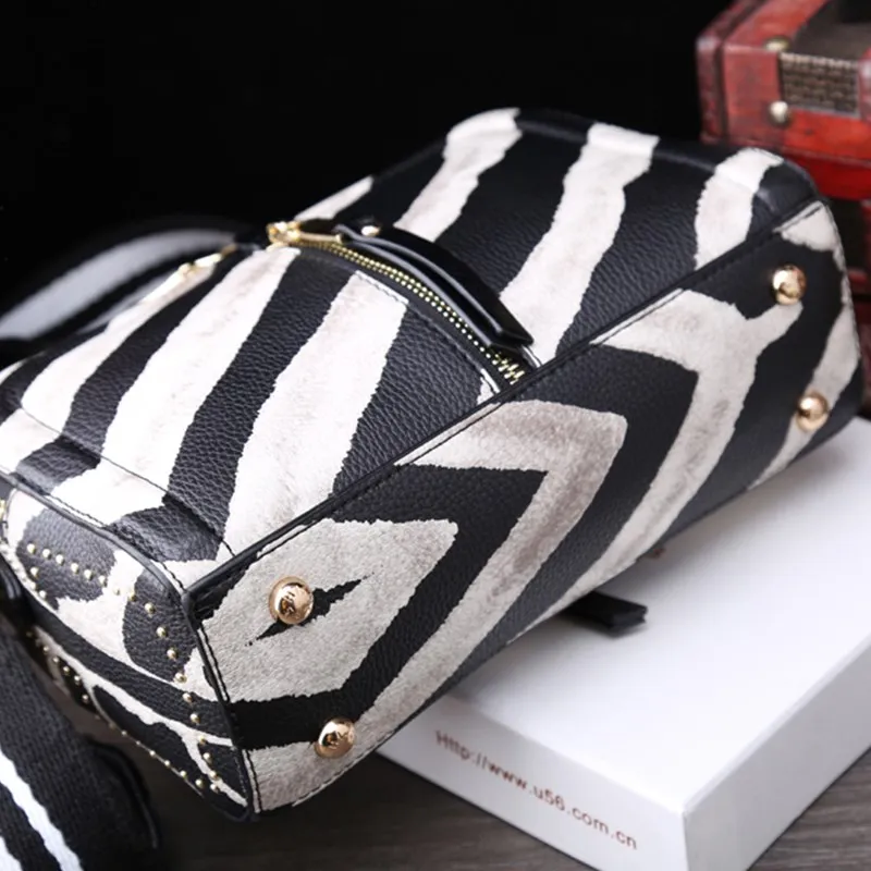 

Genuine Leather 2021 New Women Bags Fashion Leopard Zebra Print One-shoulder Messenger Bag Luxury Handbags Women Bags Designer