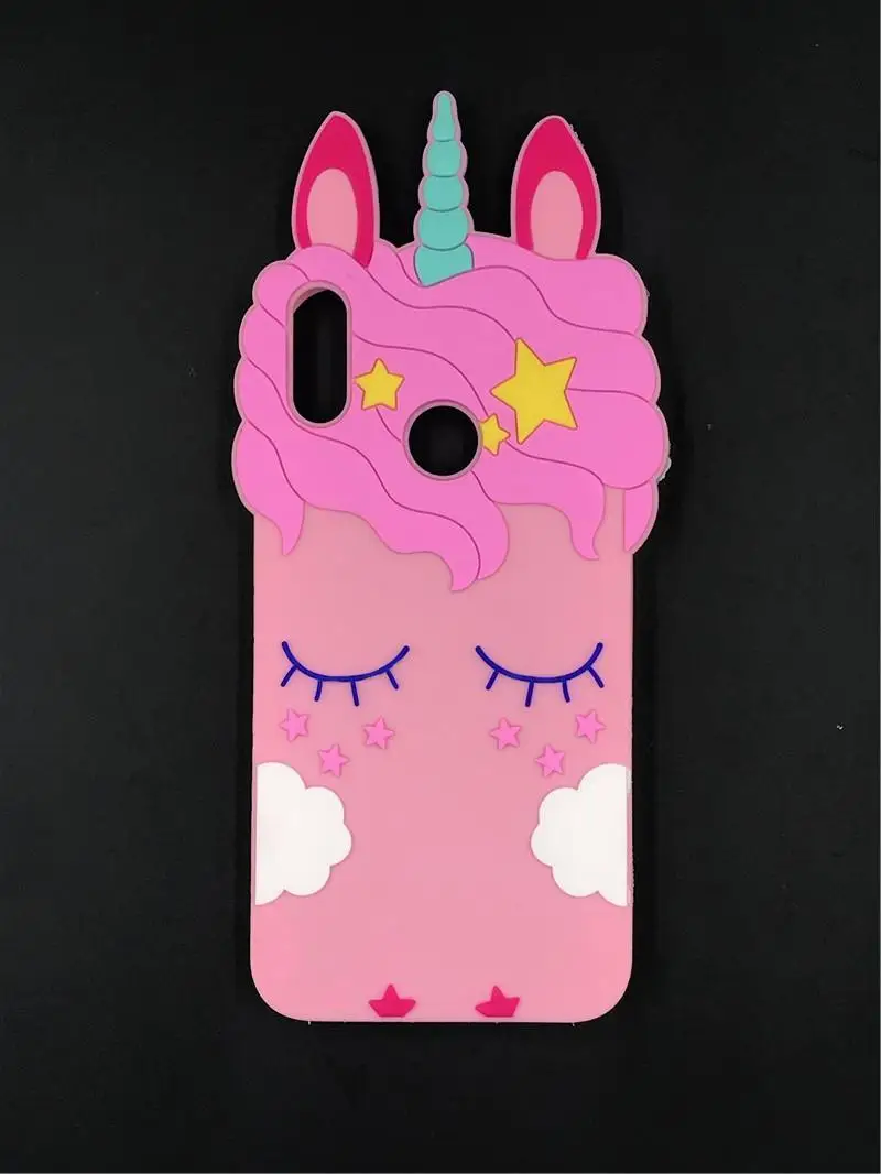 

Cute 3D Cartoon sexy Eyelash Pink unicorn Soft Silicon phone Cover Case For Huawei Y7 Pro Y7 Prime 2019 Huawei Enjoy 9