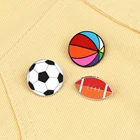 Футбольные регби Броши с надписью Volleyball здоровые спортивные эмалированные булавки Детское пальто нагрудные значки сумка Украшение Ювелирные изделия подарок для друга