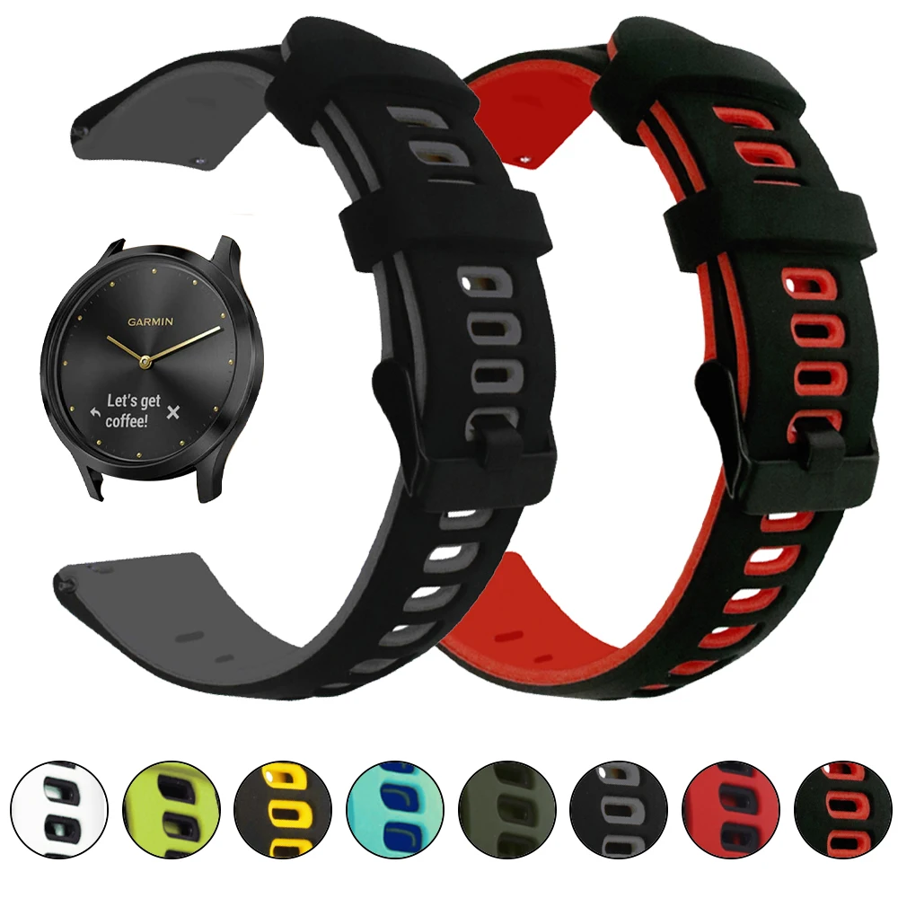 

Силиконовый браслет для Garmin Vivoactive 4 3, ремешок для наручных часов Vivomove HR Garmin Venus 2, ремешки для активных аксессуаров, 20 мм 22 мм