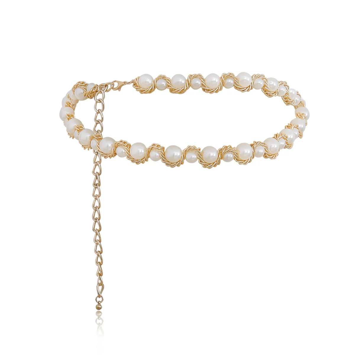 

Simulated Pearl Clip Metal Chain Single Layer Waist Chain For Women Classic Accessories Fashion Jewelry Body Jewelry