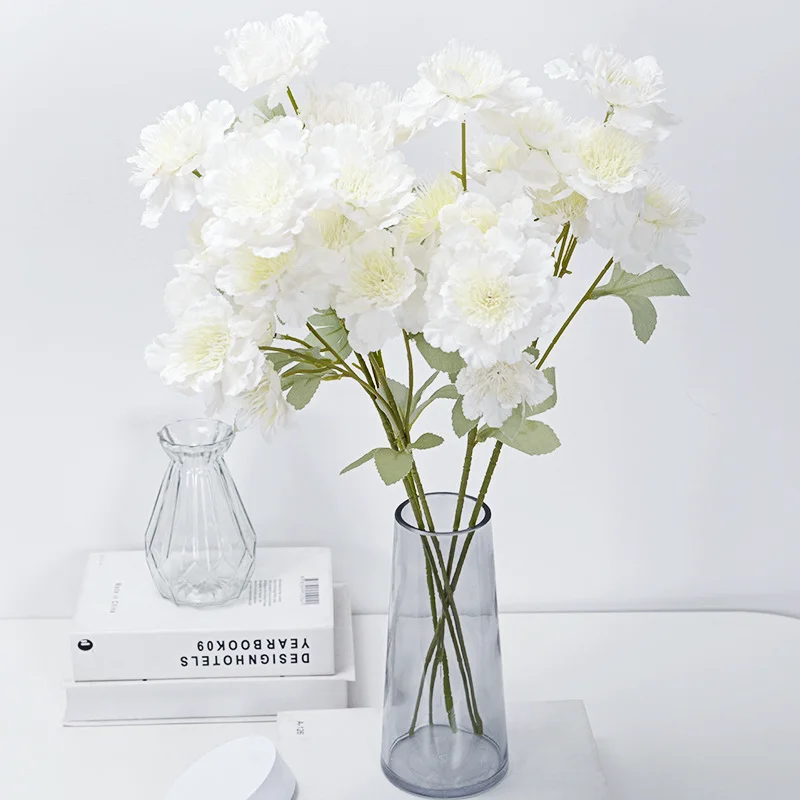 

Artificial Flowers 6 Heads Floating Snow Peonies Wedding Bridal Bouquets Valentine's Day Gifts Pink Silk Flowers Home decoration