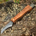 Многофункциональный складной нож, острый клинок из нержавеющей стали с деревянной ручкой, для охоты, выживания, кемпинга, грибной нож