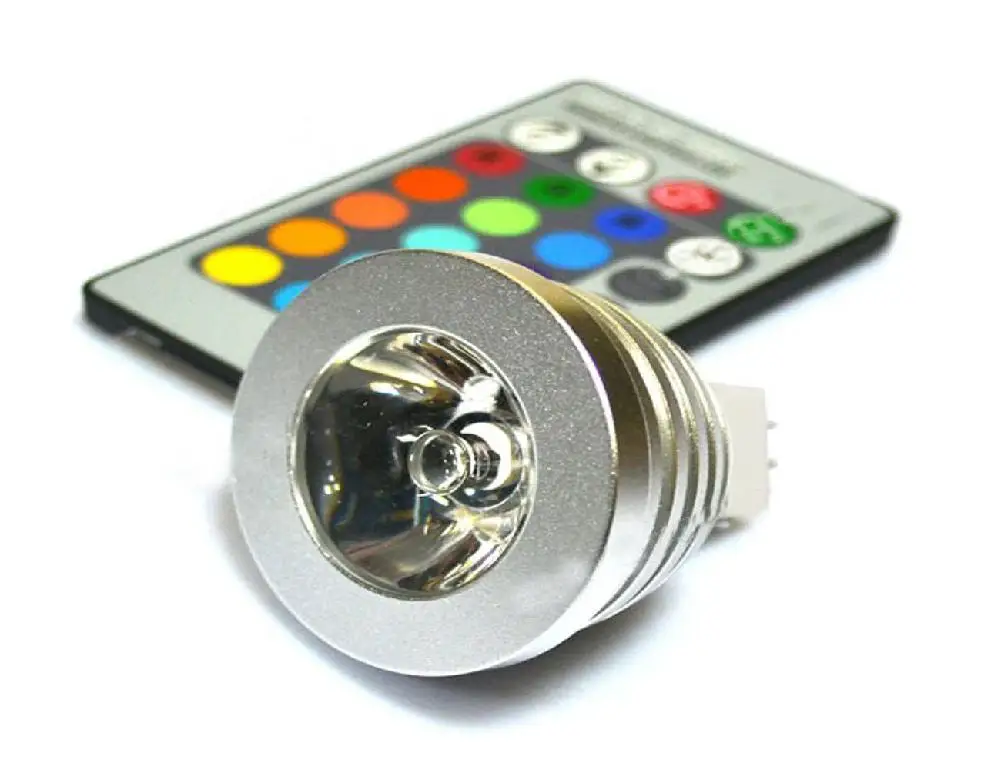 Новый 3 Вт 16 цветов RGB светодиодный светильник лампа MR16 Пульт дистанционного