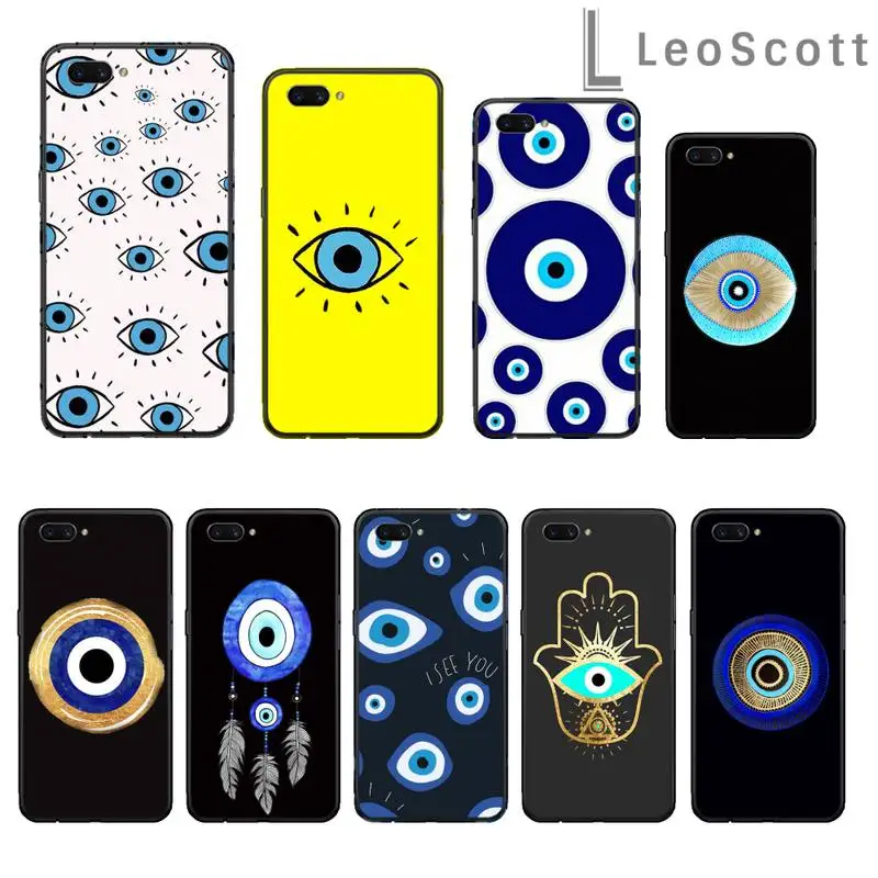 

Lucky Eye Blue Evil Eye Phone Case For OPPO R9 R11 R15 R17 RENO Realme S PLUS Normal 2z 3 5 C2 pro Cover Funda Shell
