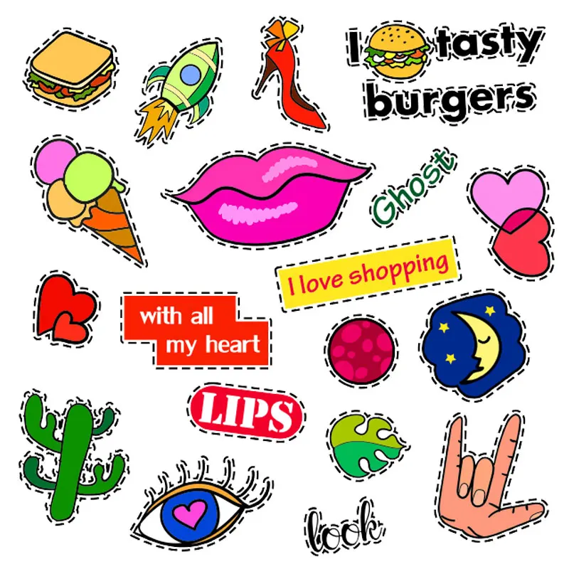 

Cute Animal Set Iron-On Transfers For Children's Clothing Skull Thermo Adhesive Thermo-Sticker Heat Transfer Vinyl Ironing Patch