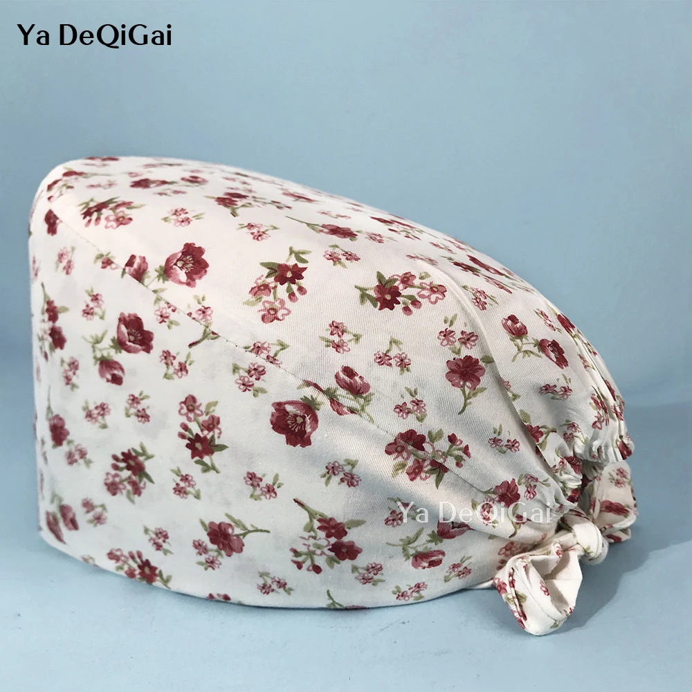 

Multicolor Breathable Men's and Women's Surgical Cap Fashion Cartoon Printing Beauty Salon Nursing Cap Pure Cotton Surgical hat