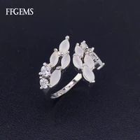 ffgems new real 925 silver ring sterling white agate fine jewelry for women lady engagement wedding party gift