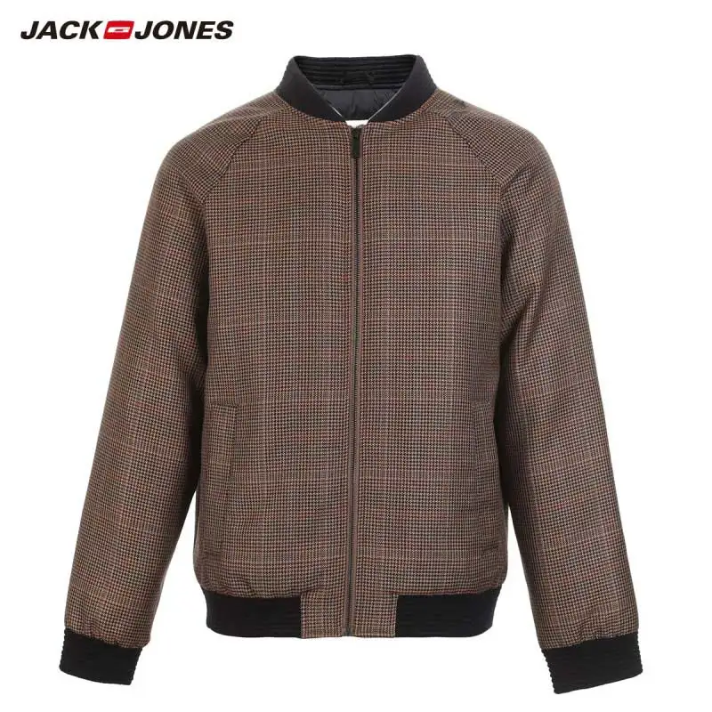 JackJones Для мужчин зимняя куртка Бейсбольным воротником короткая теплая
