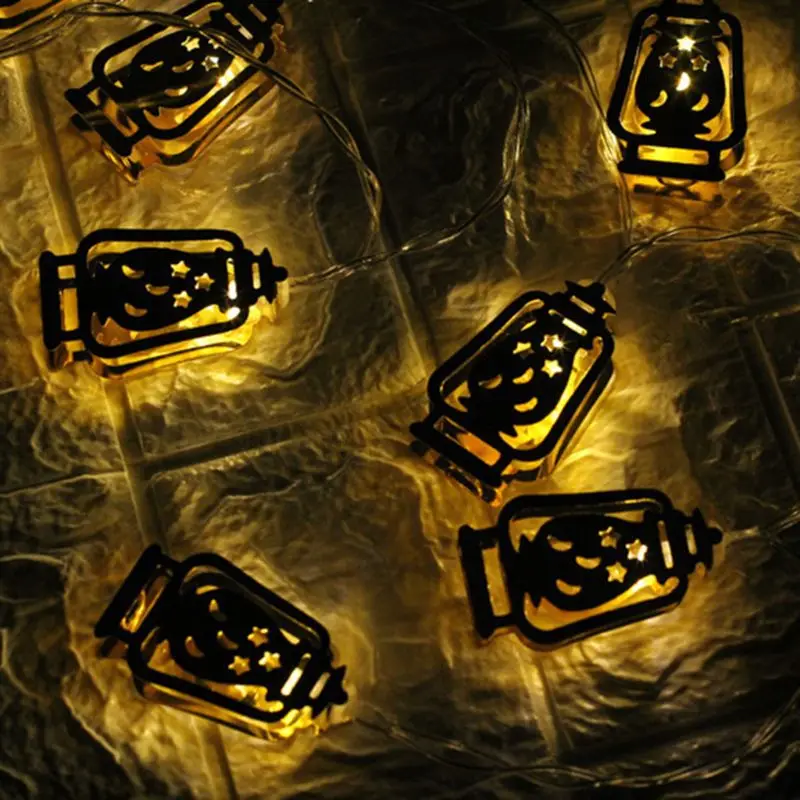 

1.65m 10 Lights Allah lamp Eid Mubarak Decorative String Lights Ramadan Kareem Decoration Accessories Muslim Islam Party