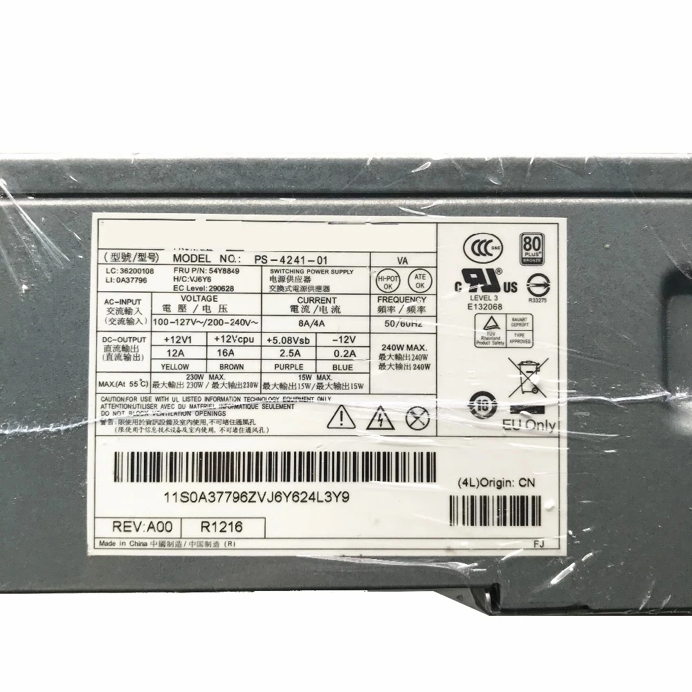 FSP240-40SBV PCB020 PS-4241-01 для LENOVO M92P M82 240W источник питания 54Y8897 54Y8849 | Компьютеры и офис
