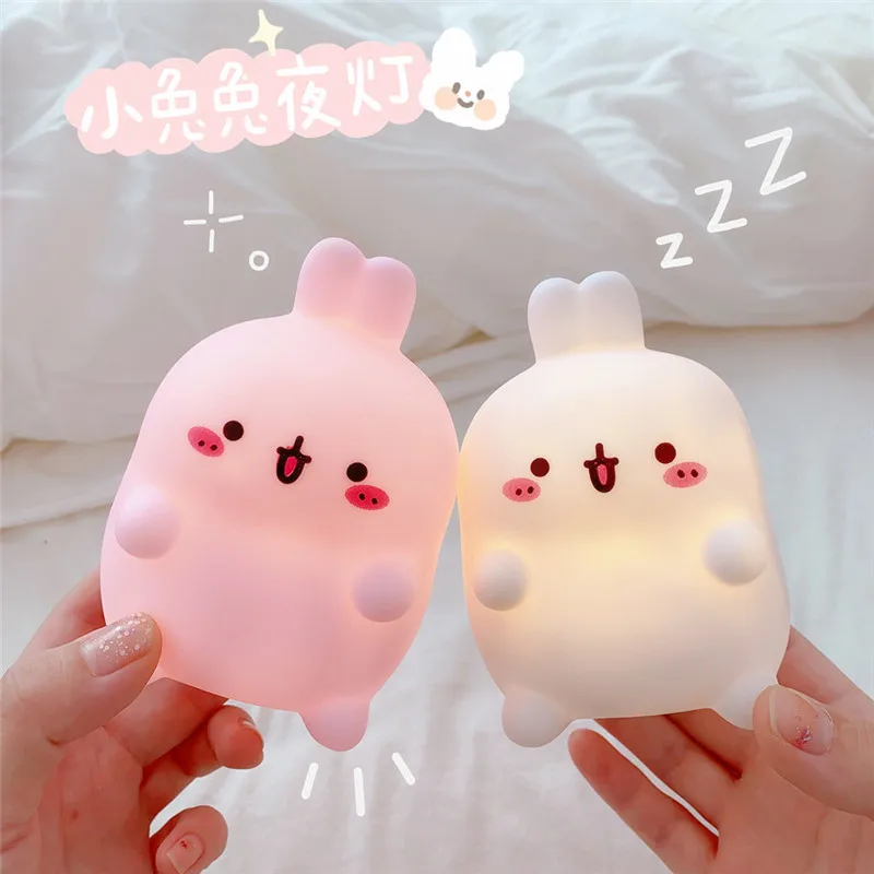 

Korean Ins Bunny Rabbit Cute Bedside Lamp Cartoon 3D Night Light Bulb For Children Girls Gift Modern Decor Bedroom Decoration