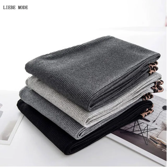 Женские леопардовые леггинсы с высокой талией брюки женские черные серые