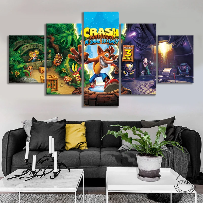 CRASH BANDICOOT N SANE Трилогия видео игры художественный Настенный декор картины HD мультяшная Настенная картина кавнас картины стены искусства