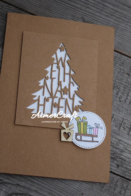 Рождественская елка металлические режущие штампы трафарет для скрапбукинга