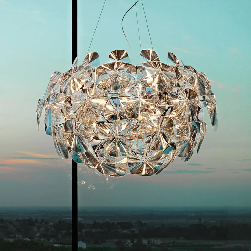 Современная Лазерная люстра Apple акриловая прозрачная освещение женской