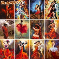 ruopoty 60x75cm frame painting by numbers abstract double dance figure paint by numbers on canvas painting for home decors gift