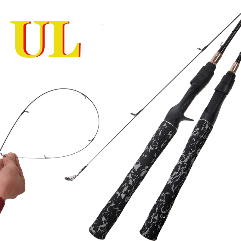 

Catch.u UL Fishing Rod Carbon Fiber 1.68/1.8m Spinning/casting Fishing Rods Solid Tip Fast Fishing Pole for Stream River Lake