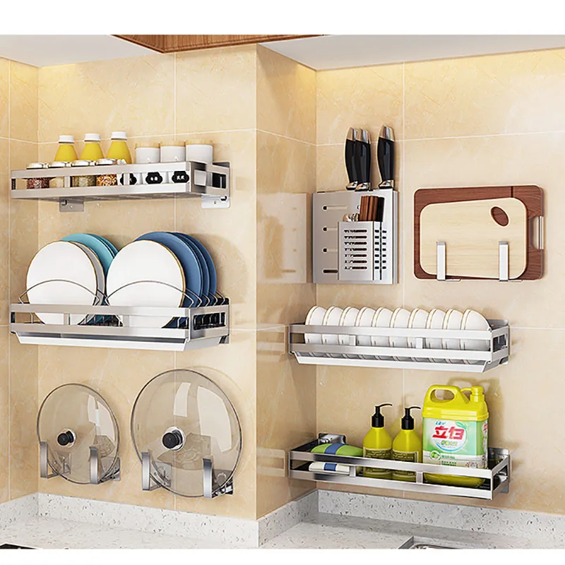 Кухонная стойка из нержавеющей стали 304 стеллаж для кастрюль настенная