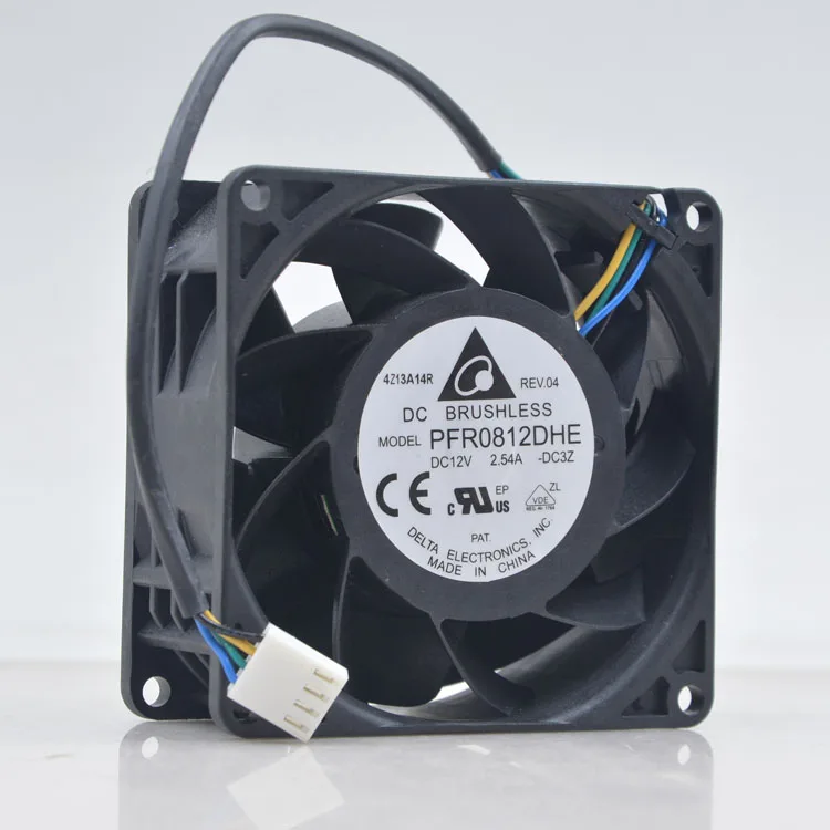 Delta Electronics PFR0812DHE DC 12V 2.54A 80x80x38 мм 4 провод Сервер вентилятор охлаждения|Кулеры и