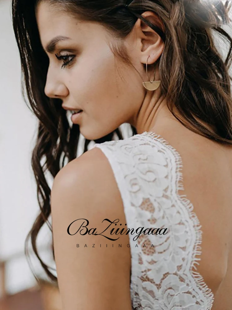 

BAZIIINGAAA Simple Wedding Dress Lace Little Beading Strapless Dress Luxury WeddingGowns Bridal Can Be Washed Bride Dresses