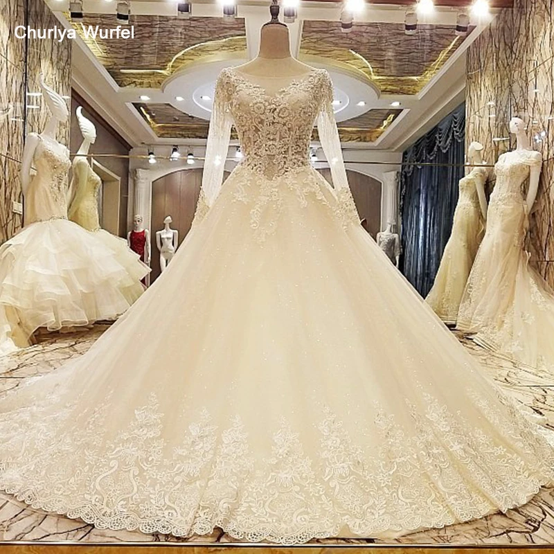 LS95372 robe de mariage 2018 кружевное бальное платье длиной до пола кружевные свадебные