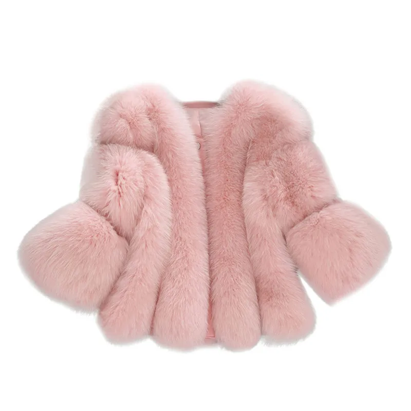 Pink Пальто из искусственного меха, женские куртки и пальто, женские модные однотонные куртки, меховое короткое пальто из искусственного меха, пальто из искусственного меха, куртка из искусственного меха - Цвет: Pink