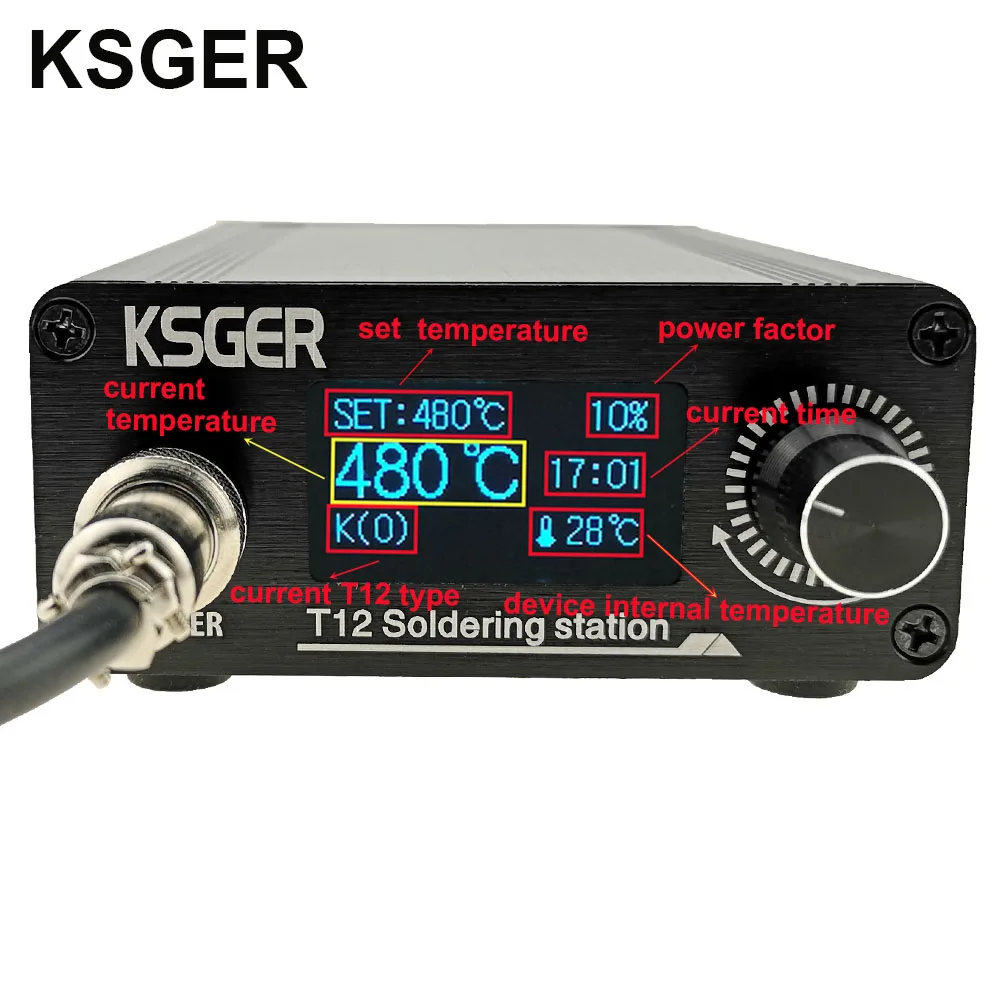 KSGER T12 OLED паяльная станция наконечники STM32 V2.1S контроллер наборы сделай сам 907