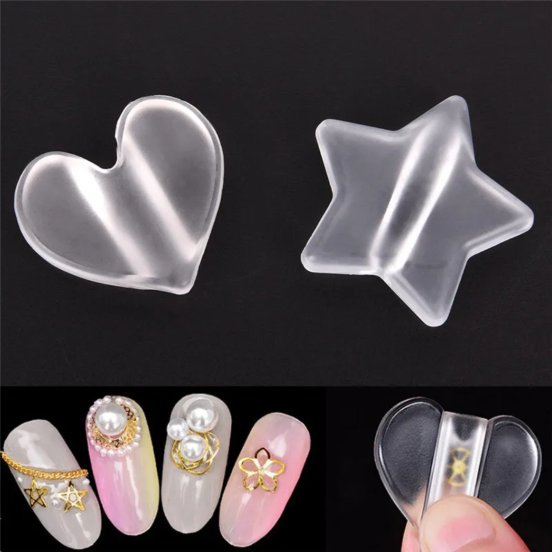

Mold Shaping Nail Tool Stud Lamination Manicure Nail Art Tools Clear Heart Star Shape Stick Metal Slice Sparkle Curve