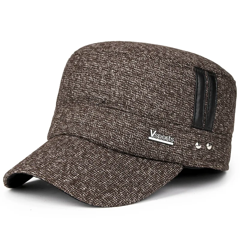 2019 военные шапки для мужчин винтажная зимняя теплая шапка с плоским верхом