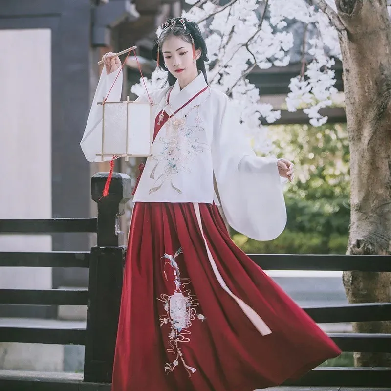 Hanfu Женская традиционная китайская одежда Древний китайский Костюм Фея грудь