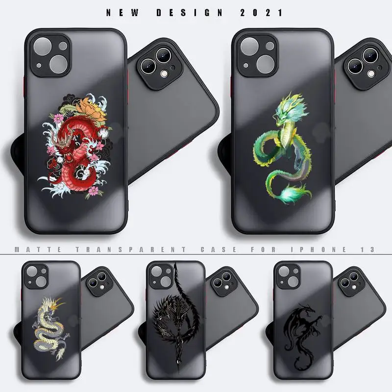 

Remazy Fashion Dragon Phone Case for iphone 13 12 XS 11 pro max mini SE 2020 7 8 plus X XR case matte transparent coque funda