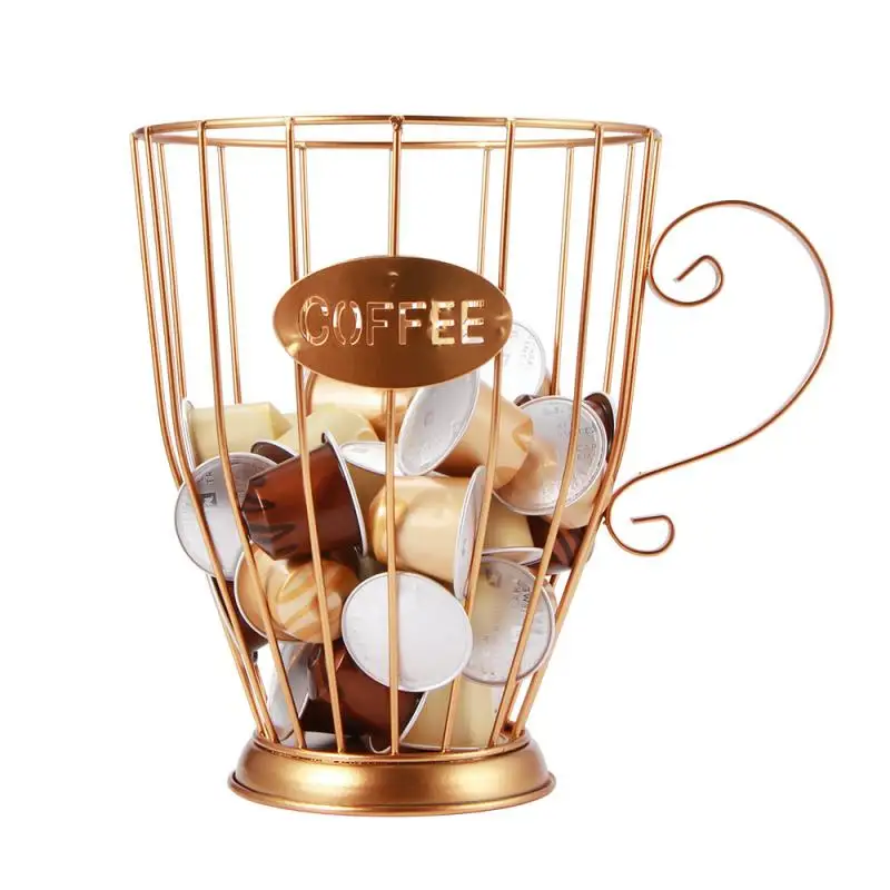 

Universal Coffee Capsule Storage Basket Coffee Pod Cup Rack Stand Vintage Organizer Holder for Home Cafe Hotel Multipurpose
