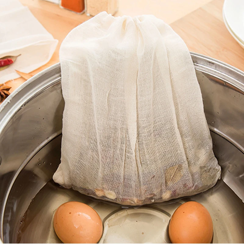 Высококачественный Хлопковый мешок для фильтров на шнурке кухонные