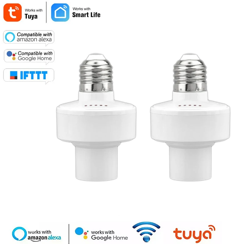 

Умная лампа Tuya Smart Life с Wi-Fi, адаптер для лампы E27, переключатель, базовый держатель для лампы для Amazon Alexa Google Home Smart Life