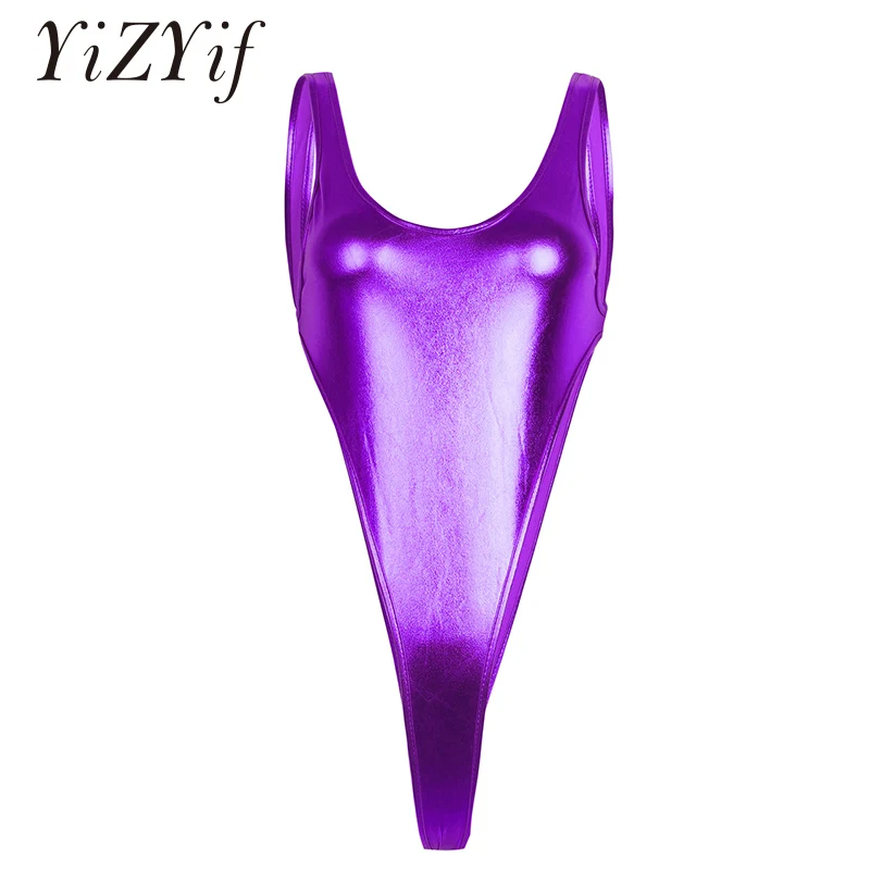 

Women Sexy Lingerie Bodysuits Nightwear Patent Leather High Cut Backless Thong Leotard Swimsuit Swimwear Teddies Bodysuits
