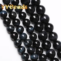 5a natural dark blue tiger eye stone round loose beads for jewelry making diy bracelet necklaces accessorie 15 4 6 8 10 12 14mm