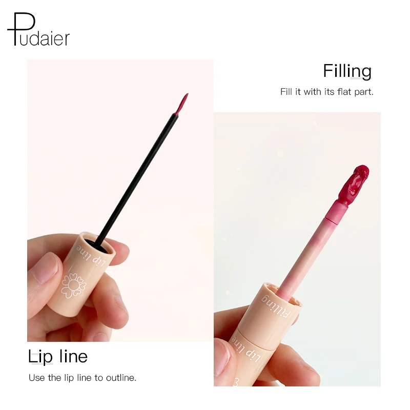 Матовая жидкая губная помада Pudaier 2 в 1 20 профессиональная нюдовая для макияжа