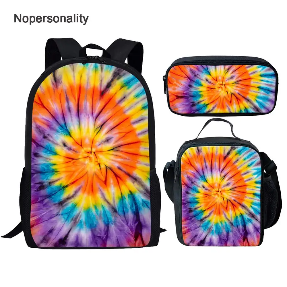 

Цветной рюкзак Nopersonlity в стиле Tie Dye для детей старшей школы, школьный рюкзак для учеников начальной школы, сумки для книг
