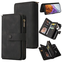 Business 15 Cards Zipper Flip Leather Case For Xiaomi 11 Pro POCO M3 F3 10T Redmi Note 10 Pro Note 9 Lite Wallet Phone Cover