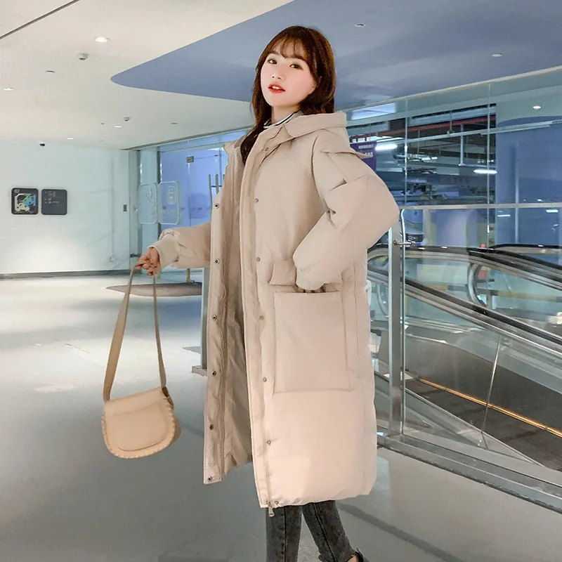 

2020 New Fashion Women Winter Jacket Warm Hooded Female Womens Winter Coat Long Thickened Cotton Outerwear M201
