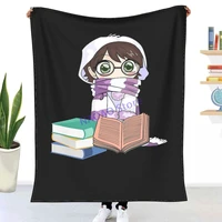 anime book lover anime nerd cute throw blanket sheets on the bed blankets on the sofa decorative lattice bedspreads happy