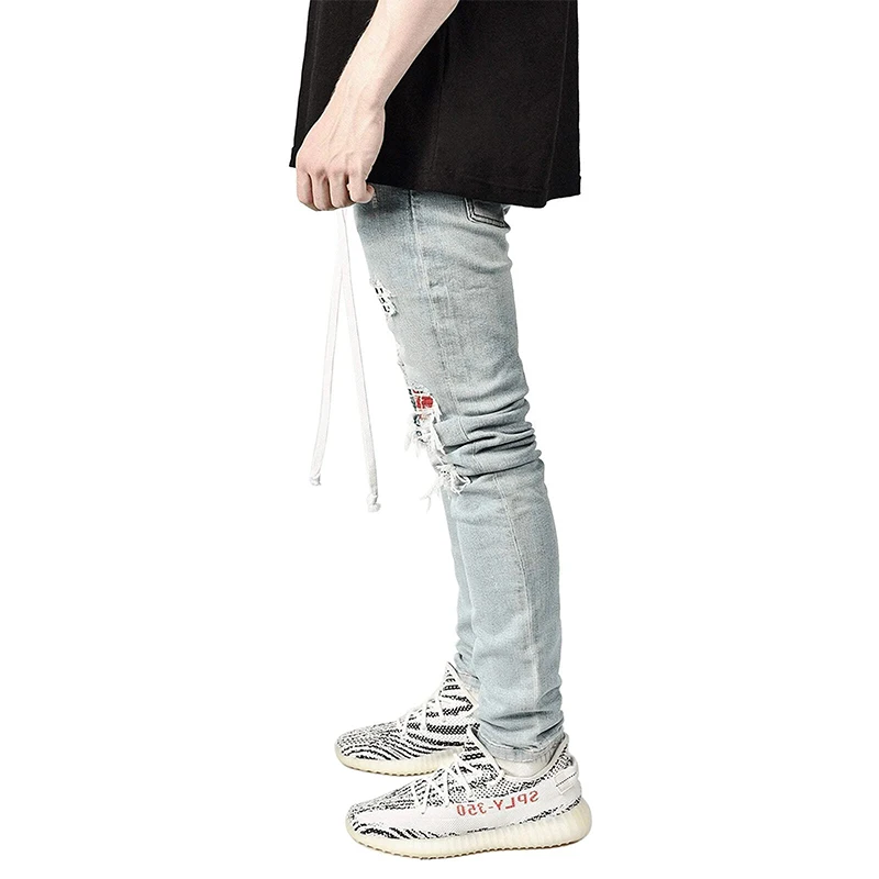 

Vintage Patchwork Embroidered Ripped Jeans For Men Fashion Stretch Jogging Denim Trousers 2021 Hip Hop Mens Skinny Denim Pants
