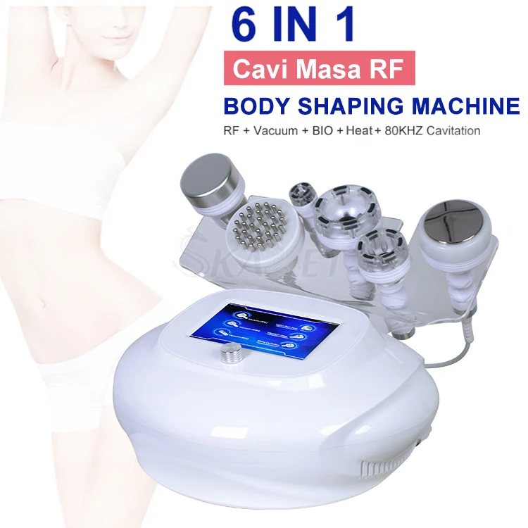 Goedkoop 6in1 80K Rf Cavitatie Vacuüm Ultrasone Therapie Vet Verwijderen Afslanken Huid Anti-Rimpel Apparaat Schoonheid Machine