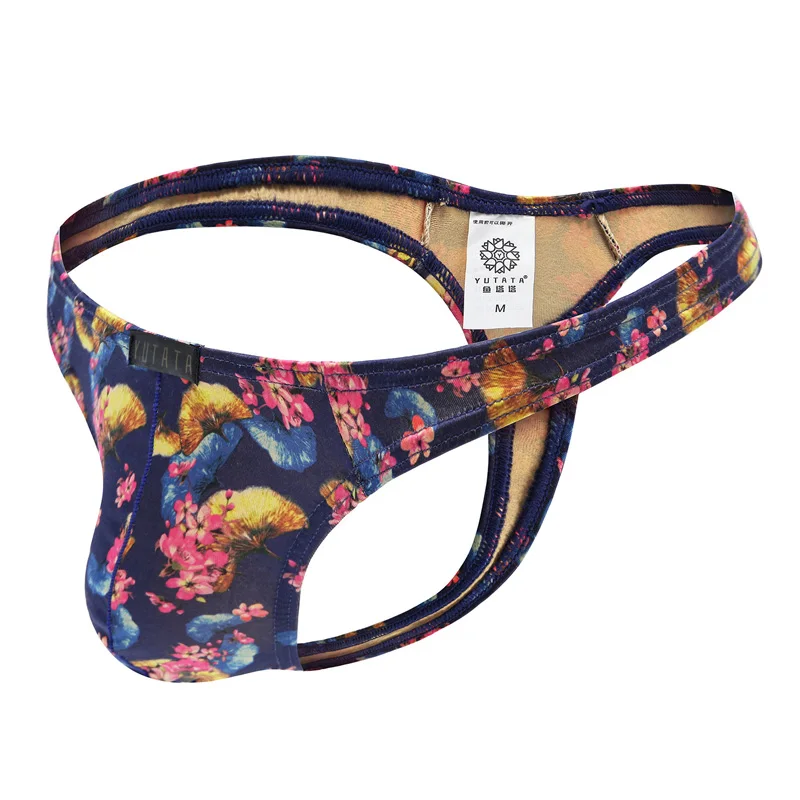 Мужские сексуальные трусы с низкой талией принтом дышащие плавки стринги |