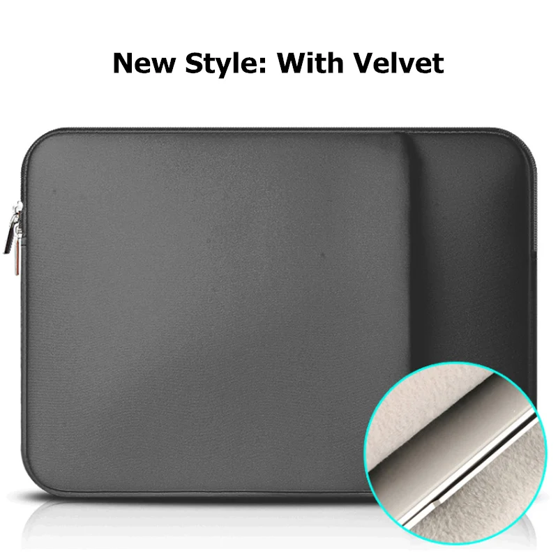 Grey With Velvet Сумка для ноутбука чехол для Macbook Air Pro 11 12 13 14 15 Xiaomi lenovo Asus Dell hp notebook Sleeve 13,3 15 15,6 дюймов, защитный чехол - Цвет: Grey With Velvet