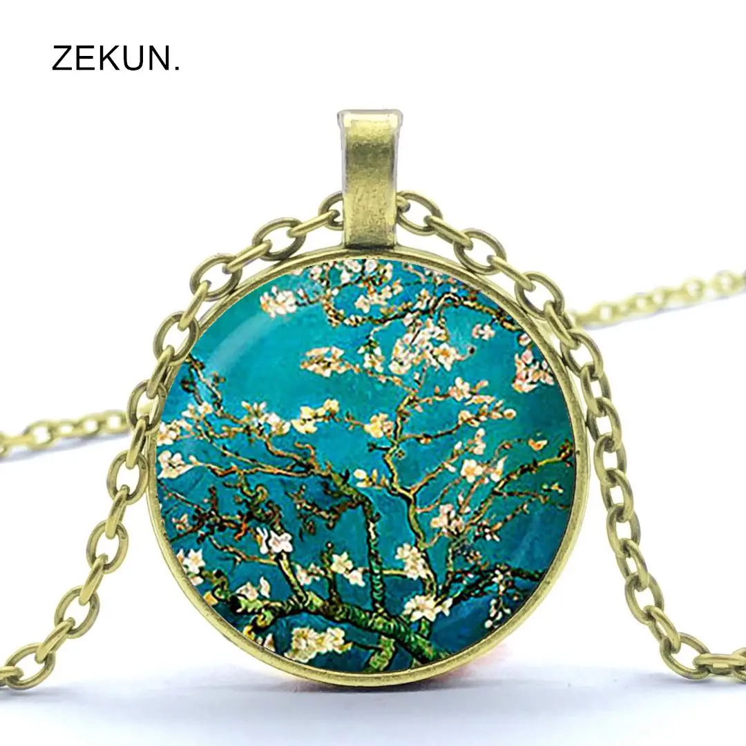 Ожерелье с подвеской в виде ветки миндаля Ван Гога|Цепочки| |